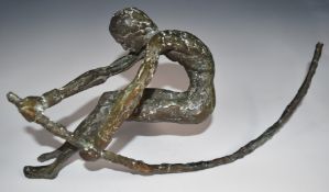 Fred Bellefroid (Belgian 1945-2022) bronze figure of a pole vaulter, height 24cm