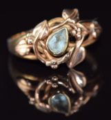 Clogau 9ct gold ring set with topaz, 3.8g, size S