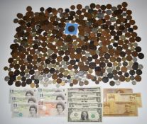 An amateur collection of UK and overseas coinage, 1773 onwards, includes small silver content,