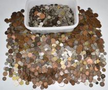 A large collection of UK coinage, very small silver content, George III onwards, including