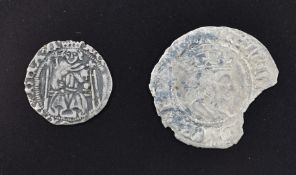 Henry VII penny sovereign type obverse, London Mint, together with a first profile issue twopence