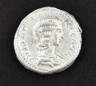 Roman Imperial silver Denarius of Julia Domna 211AD (under Caracalla), GVF