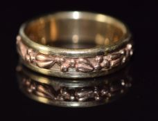 A 9ct bi-coloured gold Clogau ring, 6.6g, size Q