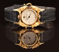 Carrera Y Carrera ladies wristwatch ref. 205 with gold hands and dial, bezel cast in the form of