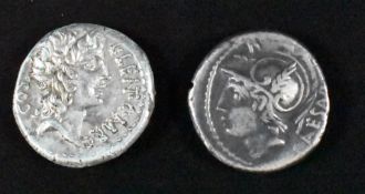 Roman Republic contemporary plated Denarius of Lentius and Marcellus 49BC together with L Julius L F