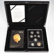 Royal Mint Fifth Circulating Coinage Portrait Collection comprising eight coins, in case with