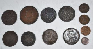 Copper coinage including ½ farthings, Irish George I and III, condor tokens etc