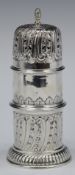 Victorian Mappin & Webb hallmarked silver sugar caster, Birmingham 1899, height 17cm, weight 179g