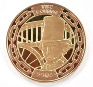 Royal Mint UK gold proof £2 coin, Brunel reverse, 16g