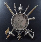 Malta Emmanuel D'Rohan 1796 1 Scudo silver coin, in Grand Order mount