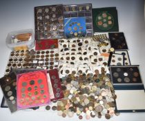 A very large collection of coins, includes UK and overseas examples, George III onwards, coin sets