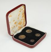 Queen Victoria 1895 veiled head case Maundy coin set