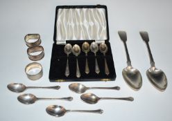 Pair of William IV hallmarked silver fiddle pattern table spoons, London 1833, maker James Beebe,