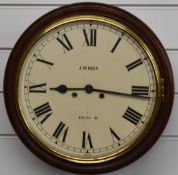 19th or early 20thC, J.Peggey, Keley St. mahogany cased dial clock with two train movement,