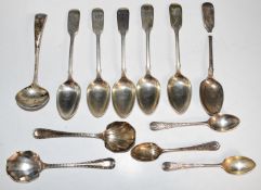 Victorian and later hallmarked silver cutlery comprising pair of Art Deco serving spoons,