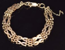 A 9ct gold gate bracelet, 18,6g, 20cm long