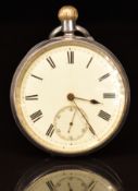 John Howlett hallmarked silver keyless winding open faced pocket watch with inset subsidiary seconds