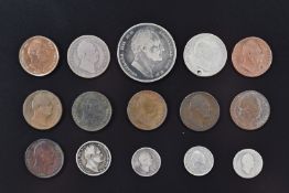 A small collection of William IV coinage to include 1834 half crown and fourpence and further copper
