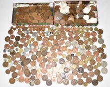A collection of sundry coinage, mostly UK, some overseas content