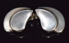 A pair of Georg Jensen silver earrings, 15.1g, 2.3cm