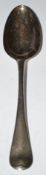 Georgian bottom hallmarked silver Hanoverian pattern table spoon, marks indistinct but early part of