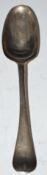 Georgian bottom hallmarked silver table spoon, London 1739, maker's mark indistinct but possibly