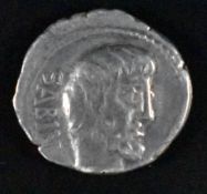 Roman Republic silver Denarius Titurius Sabinus (Sabine War) rev Tarpeia in pile of shields