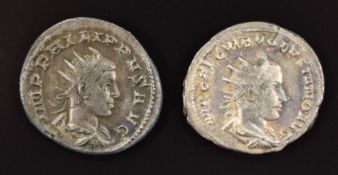 Roman Imperial silver Antoninianus of Philip II 246-8AD, 'goat' reverse, GVF together with a