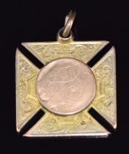 Victorian 9ct gold fob, Birmingham 1891, 9.5g