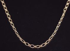 Victorian 9ct rose gold necklace with barrel clasp, 5.8g, 44cm long