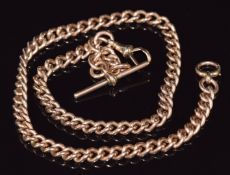 A 9ct rose gold Albert / watch chain, 55.9g