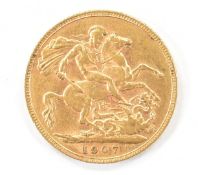 Edward VII 1907 gold full sovereign