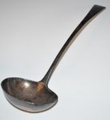 Georgian hallmarked silver Old English pattern soup ladle, London 1828, maker's mark rubbed,