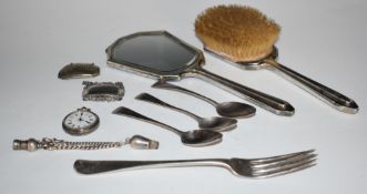 Georgian hallmarked silver bottle ticket for brandy, Birmingham 1827, maker Joseph Willmore, various