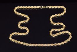 An 18ct gold rope twist necklace, 17.6g, 60cm