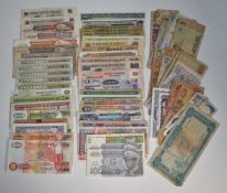 Approximately eighty African banknotes including Egypt, Zimbabwe, Zaire, Congo, Nigeria, Botswana,