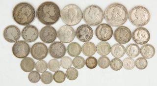 Approximately 170g of mixed UK and overseas silver, George III onwards