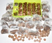A collection of largely redeemable UK decimal coinage comprising 2p, 1p, 20p etc, approximately £