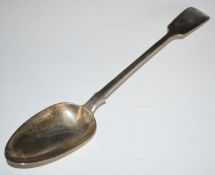 Victorian hallmarked silver Fiddle pattern basting spoon, London 1850, maker Robert Wallis, length