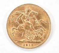 George V 1913 gold full sovereign