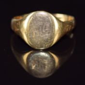 Victorian 18ct gold signet ring, 4.4g, size R