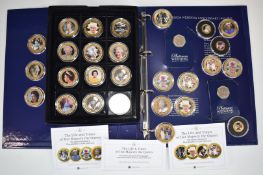 Heirloom coin collection comprising twenty four Queen Elizabeth II photographic gold plated copper