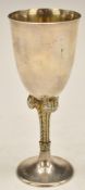 1981 Royal Wedding feature hallmarked silver commemorative goblet, with Prince of Wales feathers