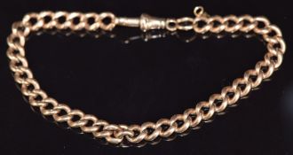 A 9ct gold curb link bracelet, 21.4g, 22cm long
