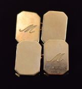 A pair of 9ct gold cufflinks, 9.5g