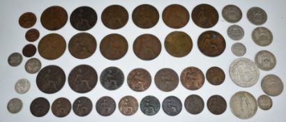 Edward VII 1906 halfcrown VF together with a 1902 shilling VF-EF, 1905 4d and 3d and a collection of