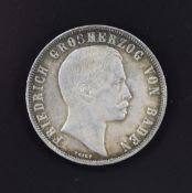 Friedrich I Baden 1863 one Guilden, German States 1st Shooting Festival in Mannheim