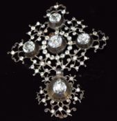 Georgian/Victorian pendant set with foiled paste, 8.5 x 6.5cm, 28.2g