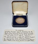 Queen Elizabeth medallion limited edition no 19, commissioned by Potterne Wiltshire Jubilee