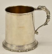 Elizabeth II feature hallmarked silver christening tankard with seahorse, Birmingham 1971, makers